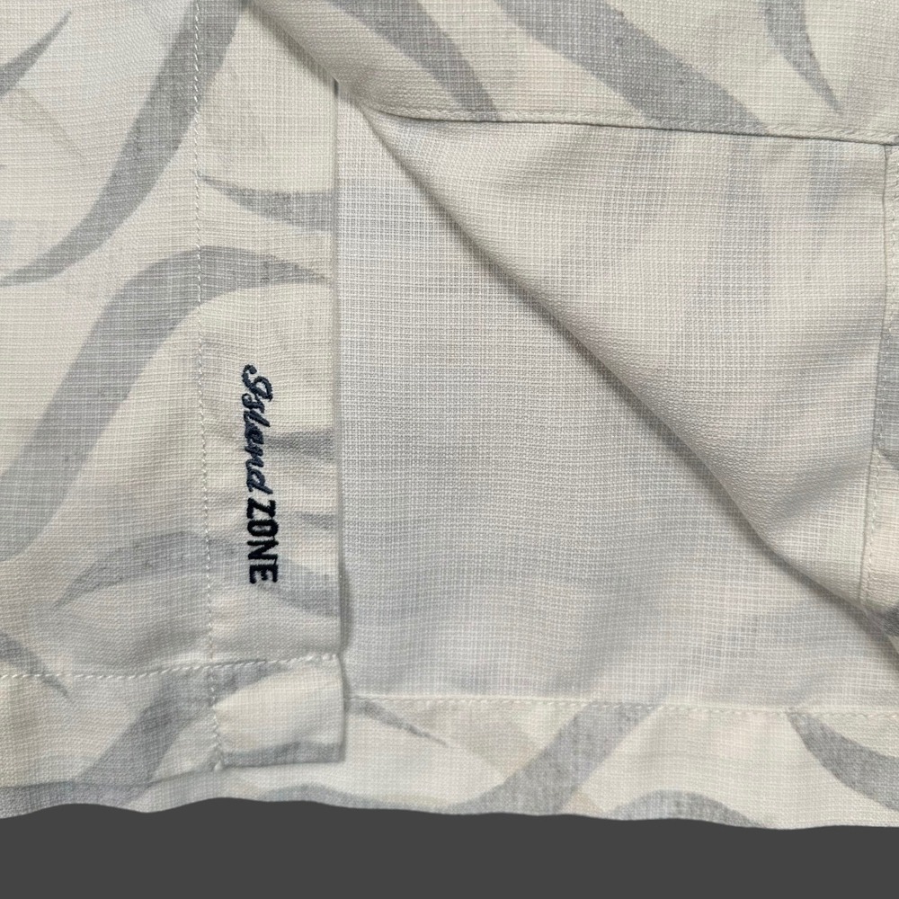 Tommy Bahama Island Zone Shirt Mens 3XL Gray Ivory/Cream Silk Blend Wave Print - Picture 5 of 8